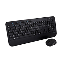 V7 CKW300IT Full Size/Palm Rest Italian QWERTY - Black,  Professional Wireless Keyboard and Mouse Combo " IT,  Multimedia Keyboard,  6-button mouse