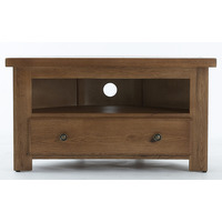 Corner Rustic Oak TV Unit