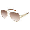 Guess Sunglasses in an aviator with metal chain arms in champagne gold