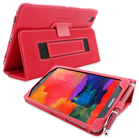 Snugg Galaxy TabPRO 8.4 Case Cover and Flip Stand in Red Leather