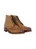 Sharp Calf Brogue Derby Boot - Tan