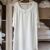 Silk Rose Kaftan - Ivory