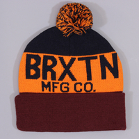 Brixton Miller Pom Beanie - Burgundy,  Orange
