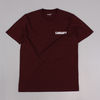 Carhartt College Script T Shirt Bordeaux Red White