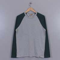 Carhartt Dodgers Long Sleeve T Shirt Grey Heather Sequoia