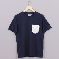 Carhartt Dots Pocket T Shirt - Navy and White