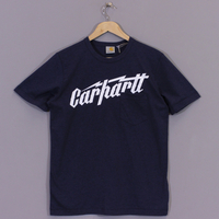 Carhartt Electric Pocket T Shirt Blue Penny Heather White