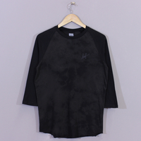 Huf Crystal Wash Raglan Script T Shirt Black