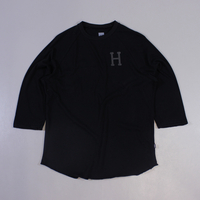 HUF Tonal Classic H Raglan T Shirt Black