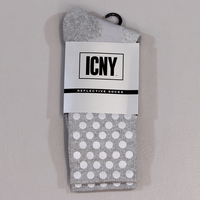 ICNY Half Calf Original Crew Dot Socks Heather Grey