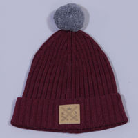 Insignia Beanie Maroon Grey