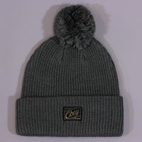 Obey Old Timey Pom Bobble Hat Grey