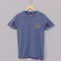 Obey Too Fast Back Print T Shirt - Indigo Heather