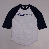 Primitive Signature Raglan T Shirt Navy Grey
