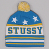 Stussy All Star Pom Beanie Blue Yellow