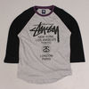 Stussy Baseball World Tour Raglan T Shirt Grey Heather