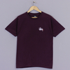 Stussy Basic Logo Back Print T Shirt Eggplant