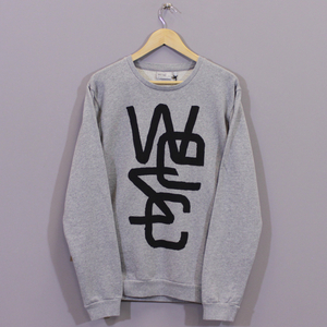 WeSC Last Minute Overlay Crewneck Sweatshirt - Grey Melange