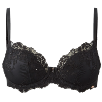 Exquisite Padded Balcony Bra - Black