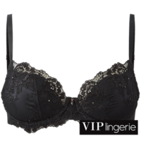 Exquisite Padded Balcony Bra - Black