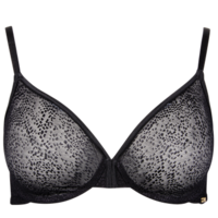 Glossies Animal Sheer Bra - Animal Black