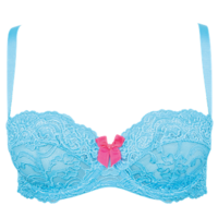 Luxury Lace Balcony Bra - Aqua
