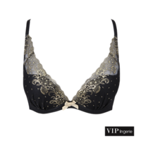 Opulence Deep V Plunge Bra - Black