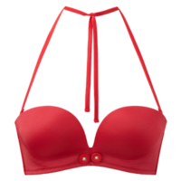 Retro Button Strapless Bra - Red