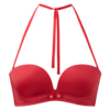Retro Button Strapless Bra - Red