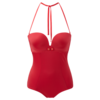 Retro Button Swimsuit - Red