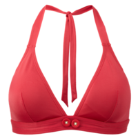 Retro Button Triangle Bra - Red