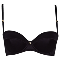Superboost Satin Strapless Bra - Black