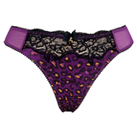 Wild Print Thong - Purple