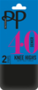 40 Denier Opaque Knee Highs 2 Pair Pack - Black