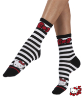 Hello Kitty - Spot Stripe Ankle Highs - 2 Pair Pack - Black