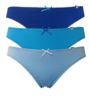 Pretty Polly Cotton Bikini - 3 Pair pack - Bluebell