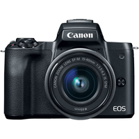 Canon EOS M50 Mirrorless Digital Camera with EF-M 15-45mm camera Kit with LP-E12 battery - Black