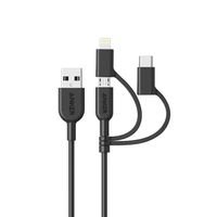 ANKER PowerLine II 3-in-1 (Lightning,  Type-C,  Micro) Cable (0.9M) A8436H11 - Black