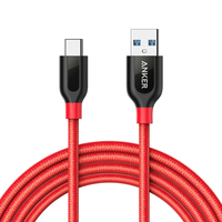 Anker PowerLine+ USB-C to USB-A 3.0 3ft Cable - Red