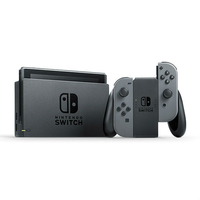 Nintendo Switch (Gray Joy‑Con) (2019 Version) with Generic Portable Protective Case (Black) and Tempered Glass Screen Protector