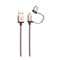 Verbatim Sync & Charge 2 in 1 Micro USB and Lightning Cable (0.3m) 64993 - Pink