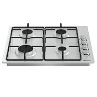 Hisense GM642XSUK 4 Burner 58cm Gas Hob. Stainless Steel