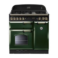 Rangemaster 72690 (CLAS90DFFRG/B) CLASSIC 90cm Dual Fuel Range Cooker,  Green/Brass