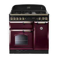 Rangemaster 84840 (CLAS90DFFCY/B) CLASSIC 90cm Dual Fuel Range Cooker,  Cranberry/Brass