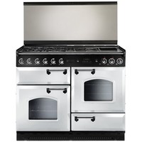 Rangemaster CLAS110LDFWH/C CLASSIC 110cm Lidded Dual Fuel Range Cooker,  White/C