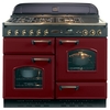 Rangemaster CLAS110NGFCY/B CLASSIC 110cm Gas Range Cooker,  Cranberry/Brass