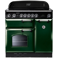 Rangemaster CLAS90EIRG/B CLASSIC 90cm Induction Range Cooker,  Green/Brass
