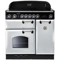 Rangemaster CLAS90EIWH/B CLASSIC 90cm Induction Range Cooker,  White/Brass