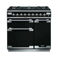 Rangemaster ELS90DFFGB Elise 90 Dual Fuel Range Cooker,  Gloss Black