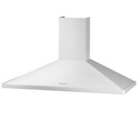 Rangemaster RMHDC110WC 110cm Chimney Hood No Rail,  White,  Chrome Badge